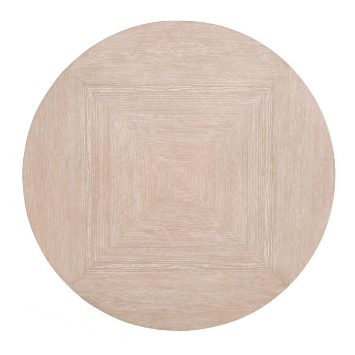 Round Grained Wooden Frame Coffee Table with Metal Base, Brown and Gray