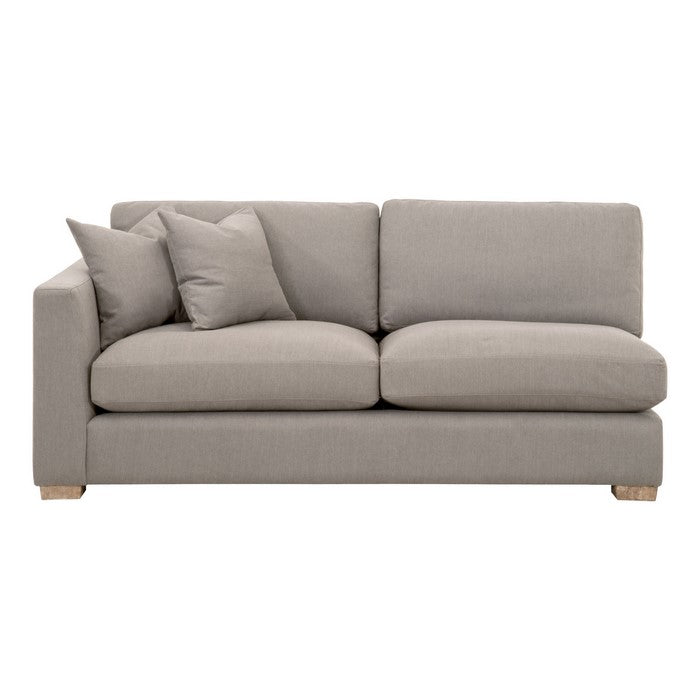 Fabric Upholstered Left Arm Facing Sofa with Block Legs, Gray