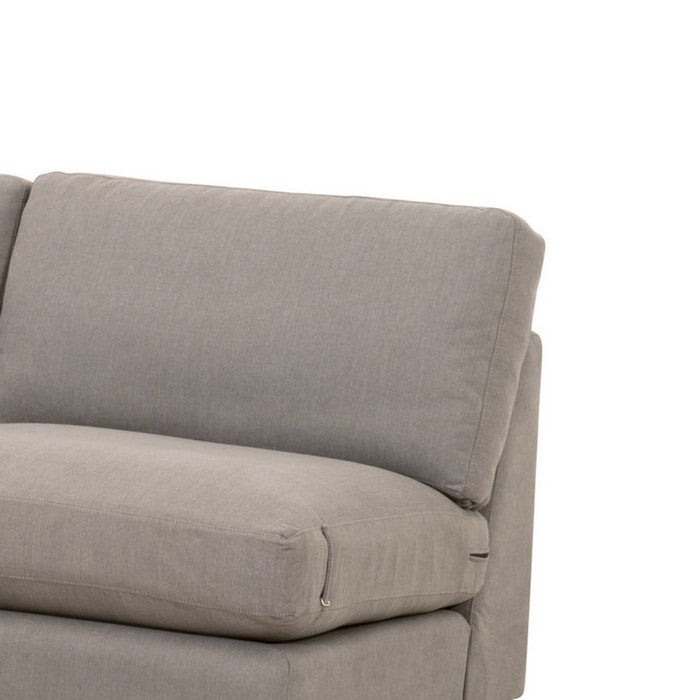 Fabric Upholstered Left Arm Facing Sofa with Block Legs, Gray