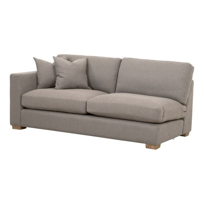 Fabric Upholstered Left Arm Facing Sofa with Block Legs, Gray