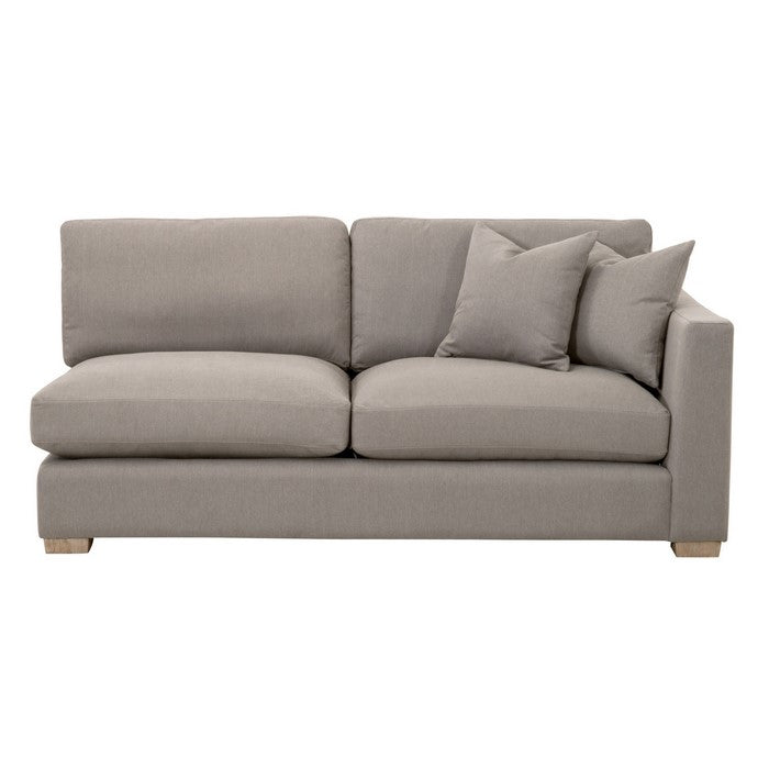 Fabric Upholstered Right Arm Facing Sofa with Block Legs, Gray