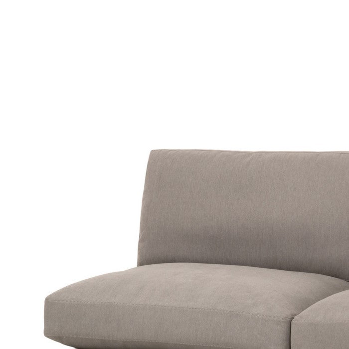 Fabric Upholstered Right Arm Facing Sofa with Block Legs, Gray