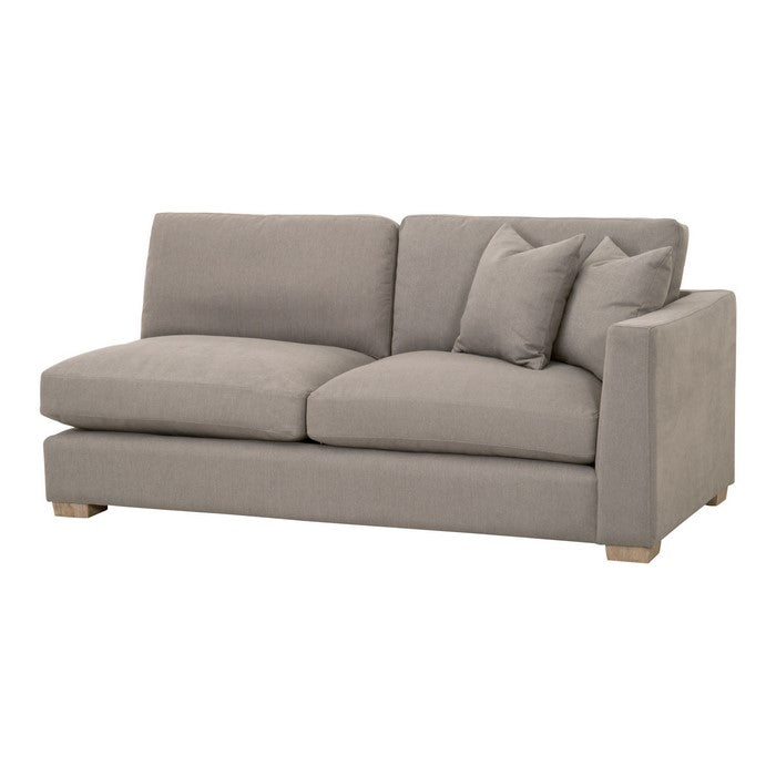 Fabric Upholstered Right Arm Facing Sofa with Block Legs, Gray