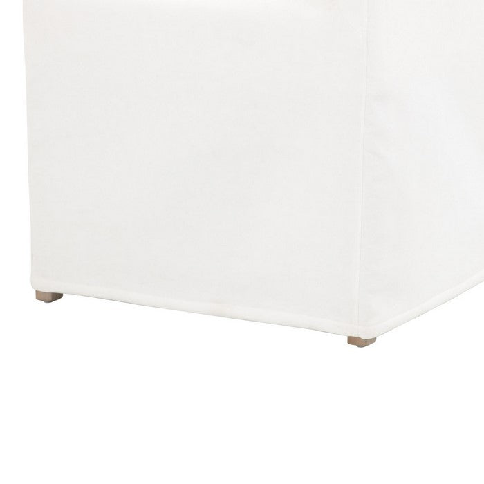 Wooden Frame Arm Chair with Removable Slipcover, White