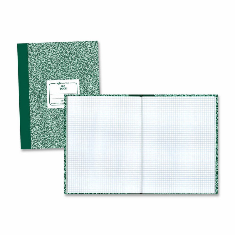 National Brand Lab Book, 5 x 5 Quad, Green Marble, 10.125 x 7.875 Inches, 60 Sheets (53108)