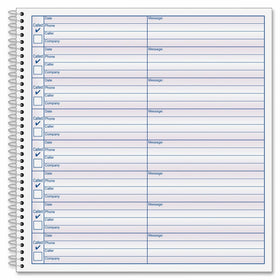 Adams Voice Mail Log, 8.25 x 8.5 Inch, Spiral Bound, 60 Forms per Book, 2-Pack, White (S8714)