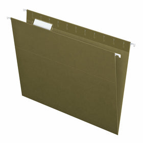 Pendaflex Recycled Hanging file Folders, Letter Size, Standard Green, 1/5 Cut, 25 per box (81602)