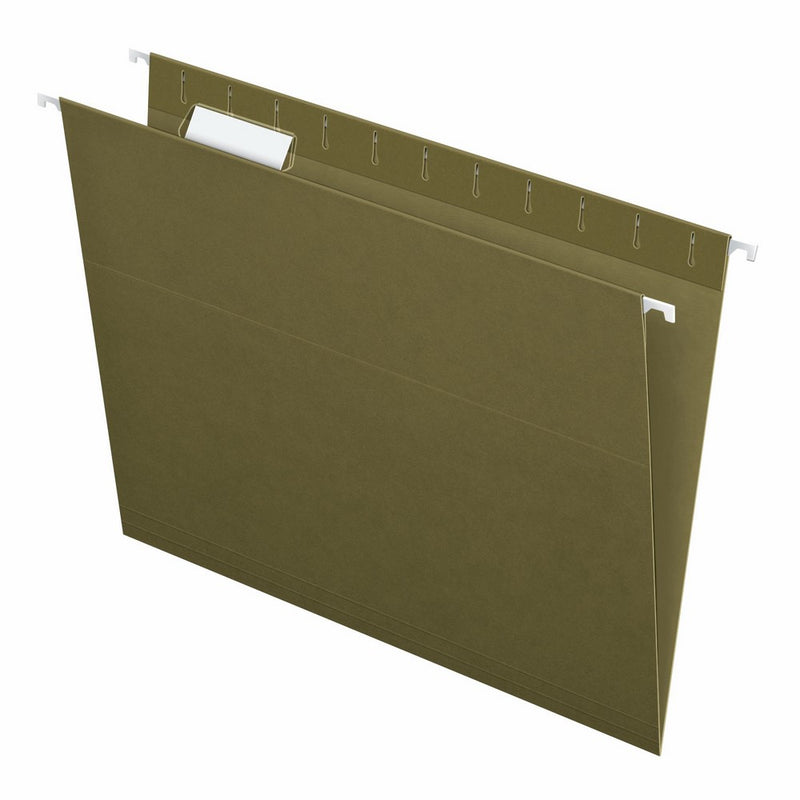 Pendaflex Recycled Hanging file Folders, Letter Size, Standard Green, 1/5 Cut, 25 per box (81602)