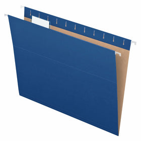 Pendaflex Recycled Hanging Folders, Letter Size, Navy, 1/5 Cut, 25/BX (81615EE)