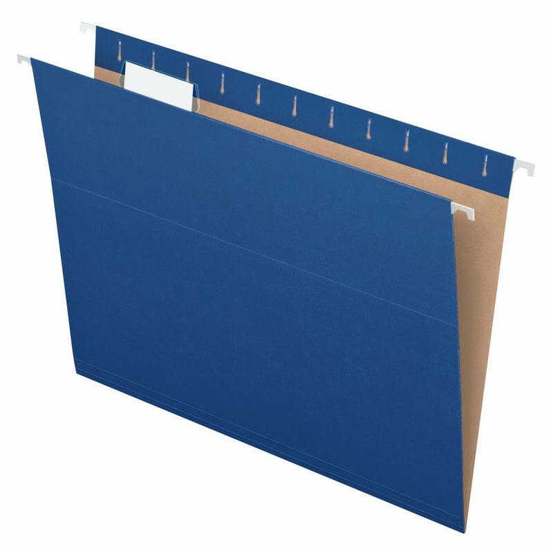 Pendaflex Recycled Hanging Folders, Letter Size, Navy, 1/5 Cut, 25/BX (81615EE)