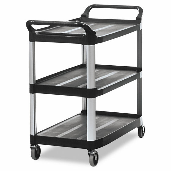 Rubbermaid Commercial Products 3 Shelf Service and Utility Cart, FG409100BLA