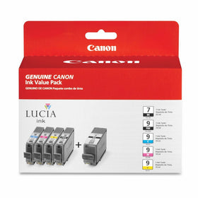 Canon CNMPGI9PGI7 Value Pack, Black, Cyan, Magenta, Yellow, Photo Black, Inkjet, 1 / Pack