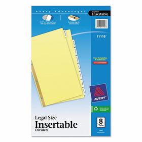 Avery 11116 Insertable Standard Tab Dividers, 8-Tab, Legal