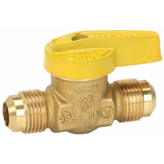 Homewerks VGV-1LH-T2B Premium Gas Ball Valve, Flare x Flare, Brass, 3/8-Inch