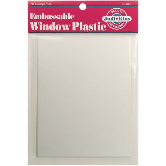 Judikins Embossable Window Plastic Sheets, 4.25-Inch x 5.5-Inch, Clear, 20-Pack