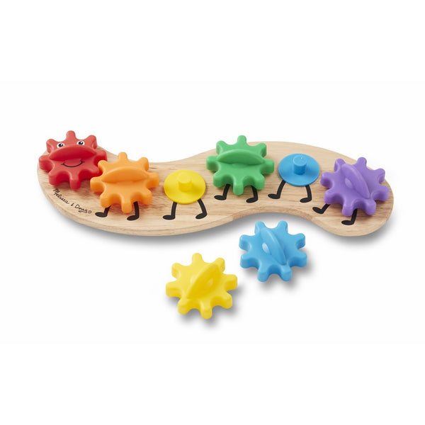 Melissa & Doug Rainbow Caterpillar Gear Toy With 6 Interchangeable Gears