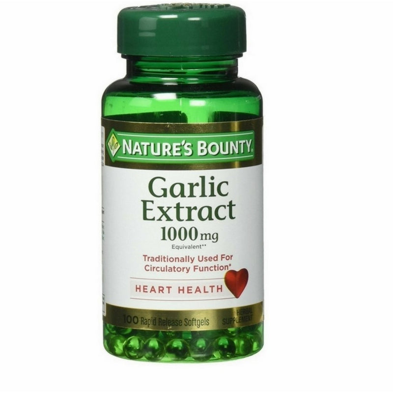 Nature's Bounty Garlic Extract 1000 mg, 100 Rapid Release Softgels