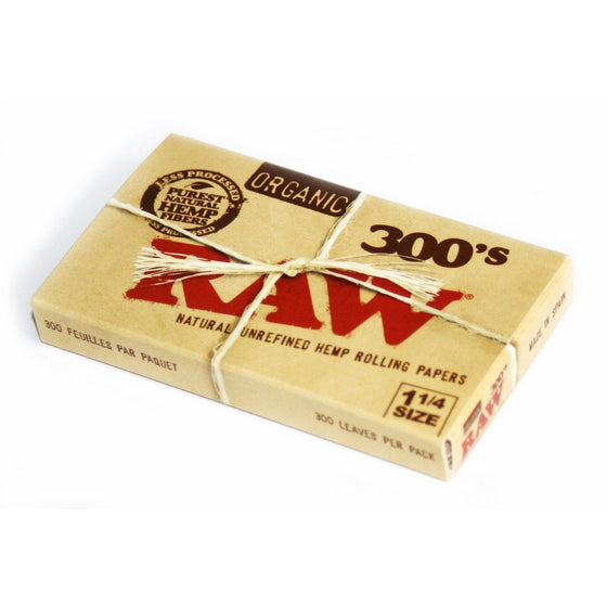 RAW Organic 300 1.25 1 1/4 Size Rolling Papers 1 Pack = 300 Leaves