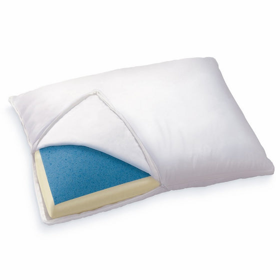 Sleep Innovations Reversible Gel Memory Foam & Memory Foam Pillow with Microfiber Cover, Made in the USA with a 5-Year Warranty - Standard Size