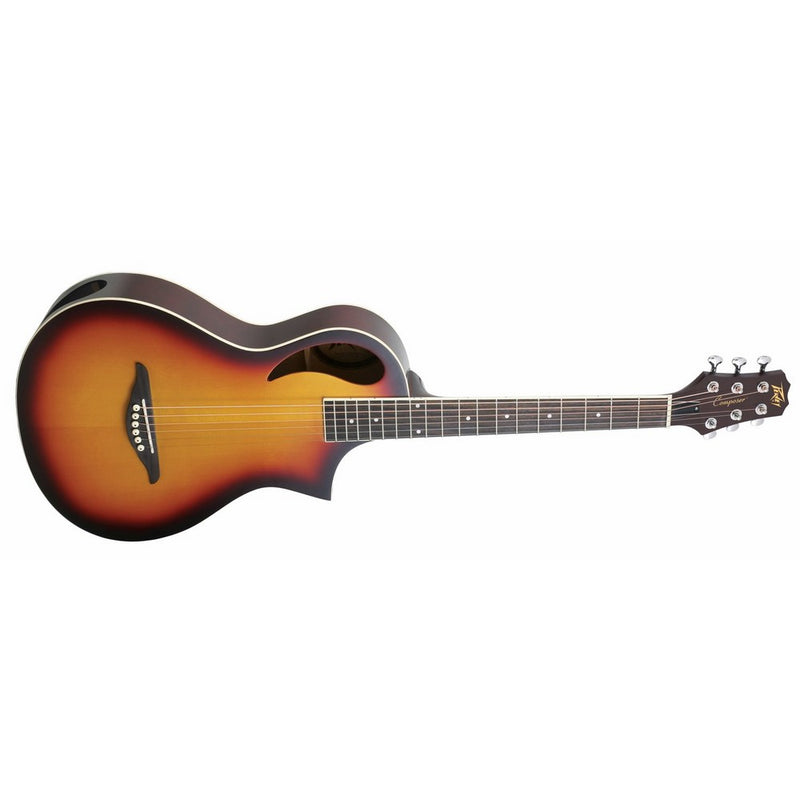 Peavey Composer Parlor Acoustic Guitar, 18 Frets, Eastern Mahogany Neck, Spruce Laminate Top, Rosewood Fingerboard, Sunburst