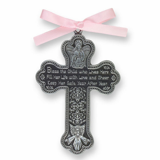 Cathedral Art CM7 Baby Girl Cross Crib Medal, 3-Inch High