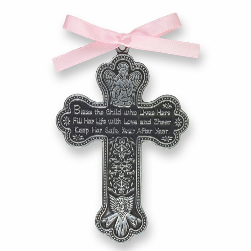 Cathedral Art CM7 Baby Girl Cross Crib Medal, 3-Inch High