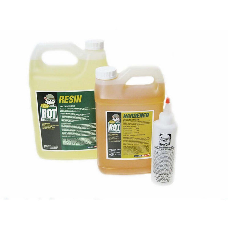 PC Products 192610 PC-Rot Terminator Two-Part Epoxy Wood Hardener, 1.5 gal in Two Bottles, Amber