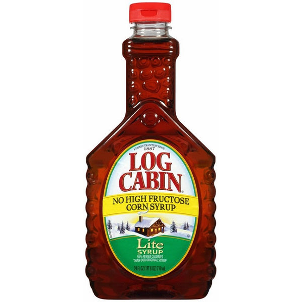 Log Cabin Syrup, Lite, 24 Ounce (Pack of 12)