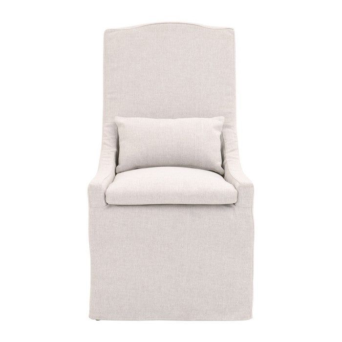 Contemporary Fabric Upholstered Side Chair with Lumbar Pillow, Gray