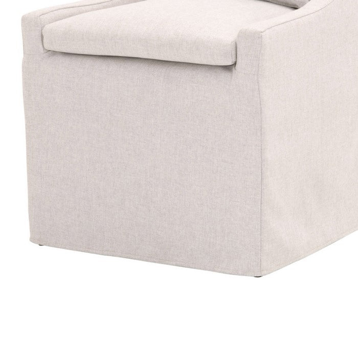 Contemporary Fabric Upholstered Side Chair with Lumbar Pillow, Gray