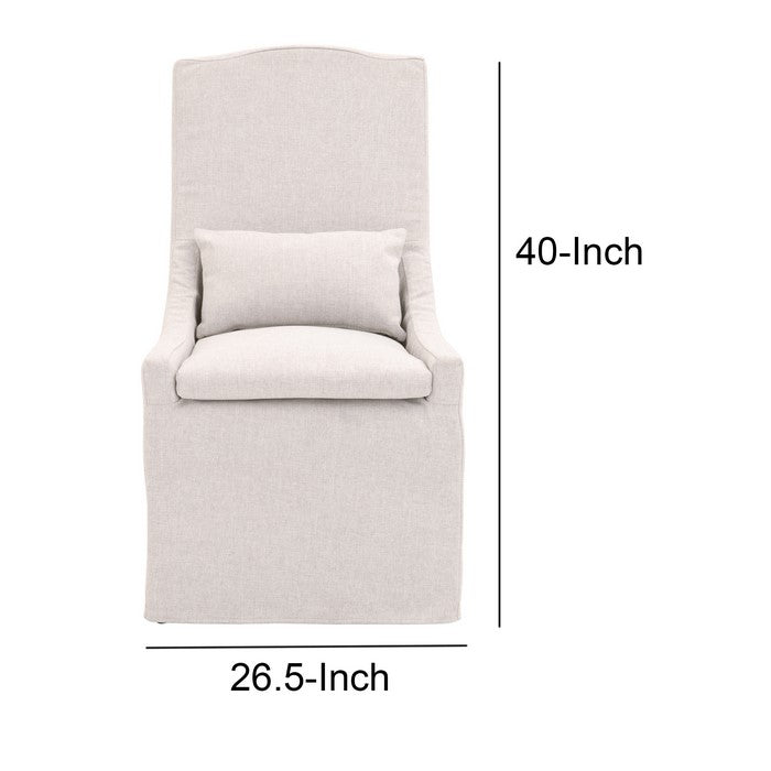 Contemporary Fabric Upholstered Side Chair with Lumbar Pillow, Gray