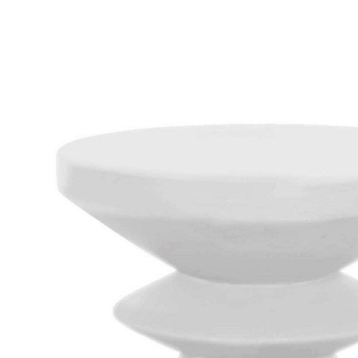 Industrial Style Pawn Shape Concrete Accent Table, White