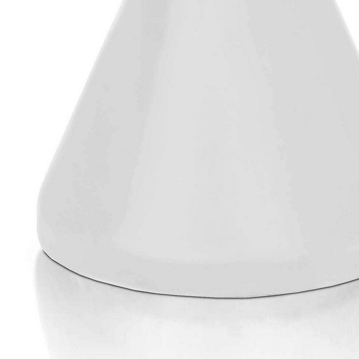 Industrial Style Pawn Shape Concrete Accent Table, White