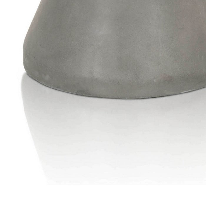 Industrial Style Pawn Shape Concrete Accent Table, Gray
