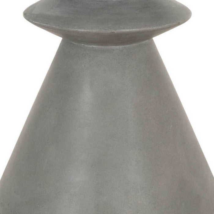Industrial Style Pawn Shape Concrete Accent Table, Gray