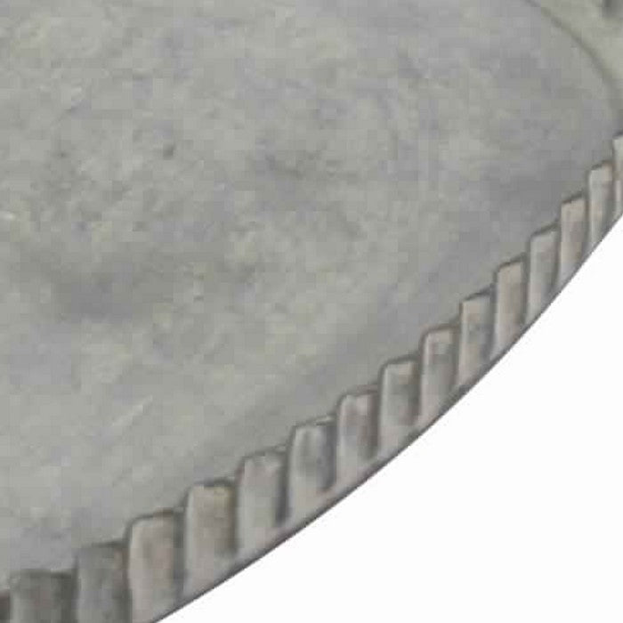 Metal Frame Oval Tray with Crimped Edges, Medium, Gray