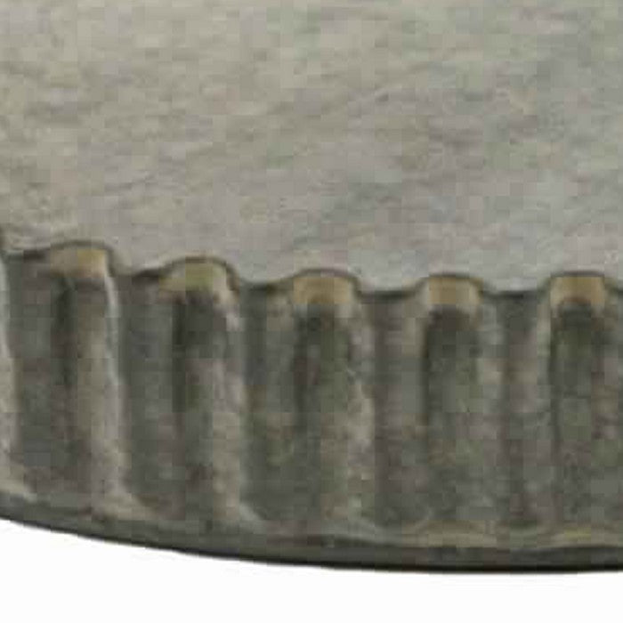 Round Metal Frame Tray with Crimped Edges, Gray