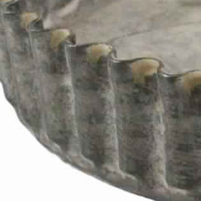 Round Metal Tray with Crimped Edges, Small, Gray