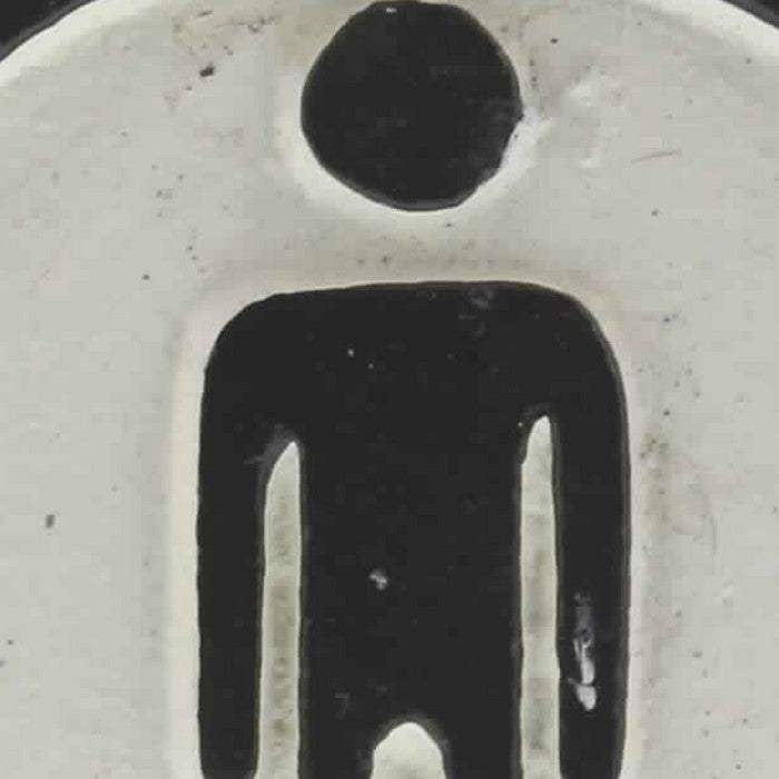 Metal Men Restroom Wall Sign, Black and White