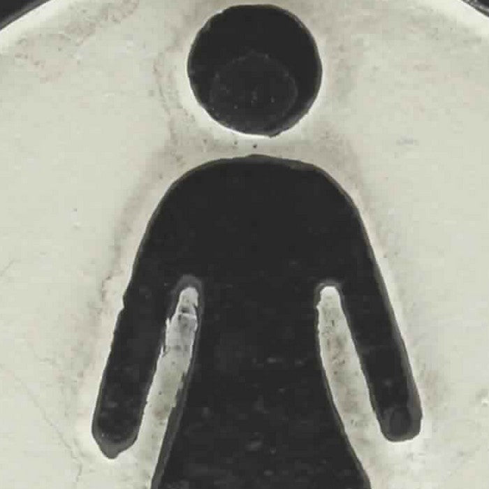 Metal Women Restroom Wall Sign, Black and White