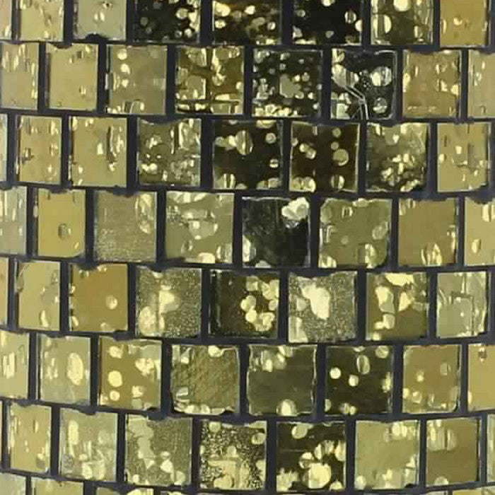 Contemporary Glass Hurricane with Mosaic Design, Large, Gold