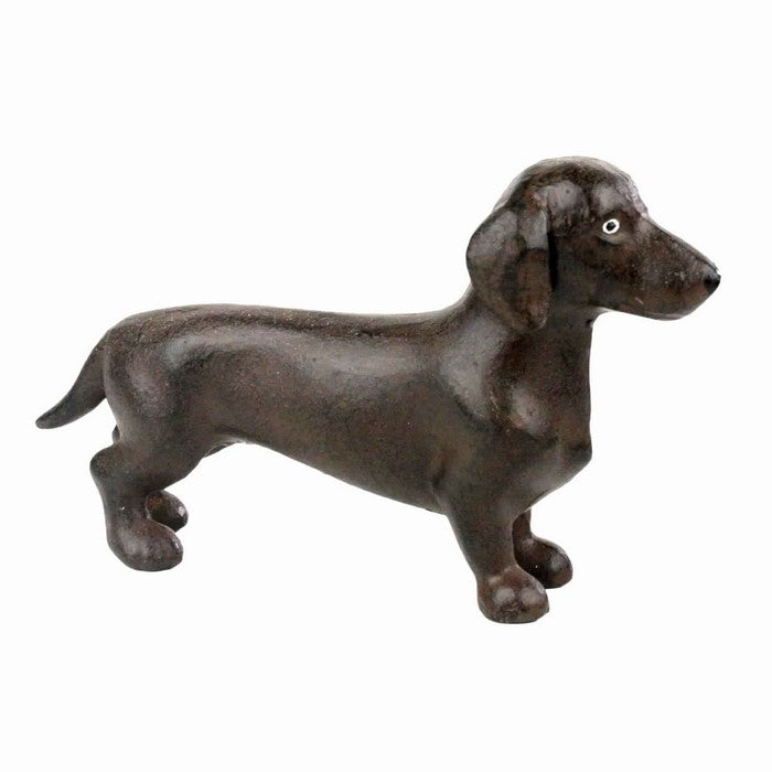 Metal Frame Dachshund Dog Figurine, Brown
