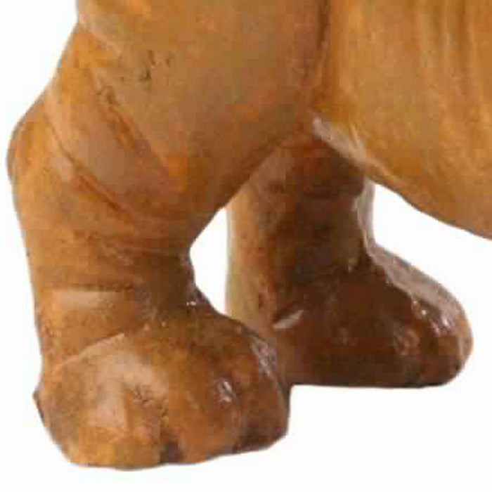 Metal Frame Bulldog Figurine, Brown and White