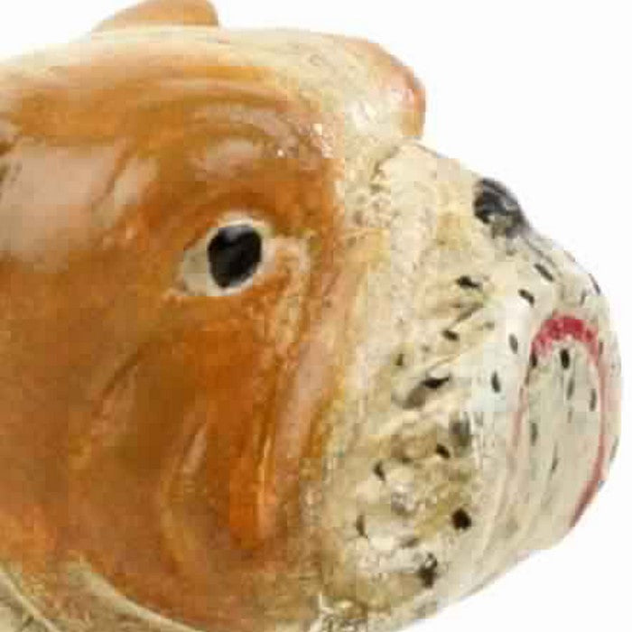 Metal Frame Bulldog Figurine, Brown and White