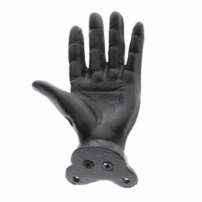 Metal Wall Decor Depicting Left Side Open Hand, Black