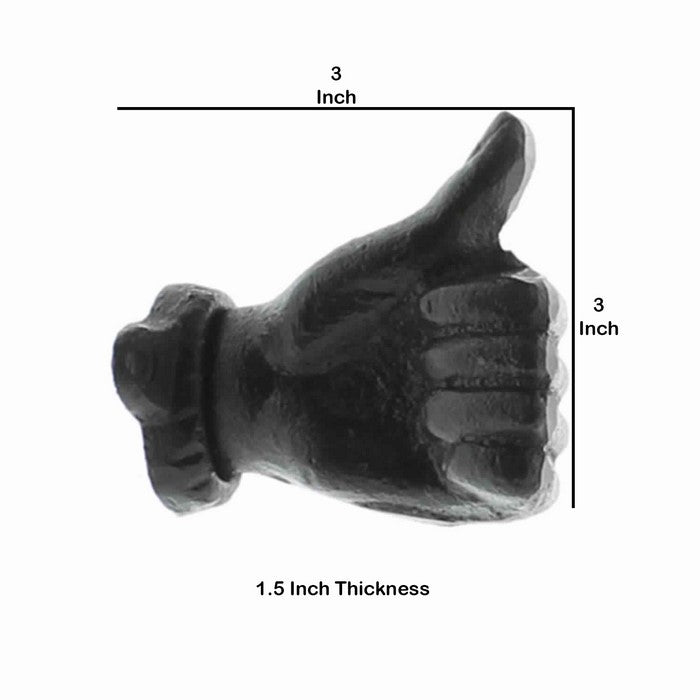 Metal Thumbs Up Hand with Mounting Hardware, Black