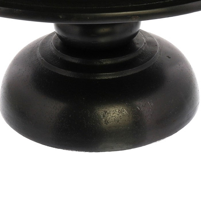 Metal Pedestal Bowl with Raised Top, Black