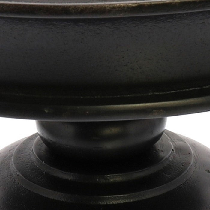 Metal Pedestal Bowl with Raised Top, Black