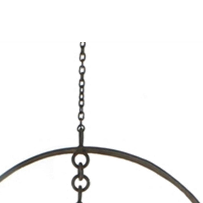 Industrial Style Metal Frame Hanging Ring Decor, Black