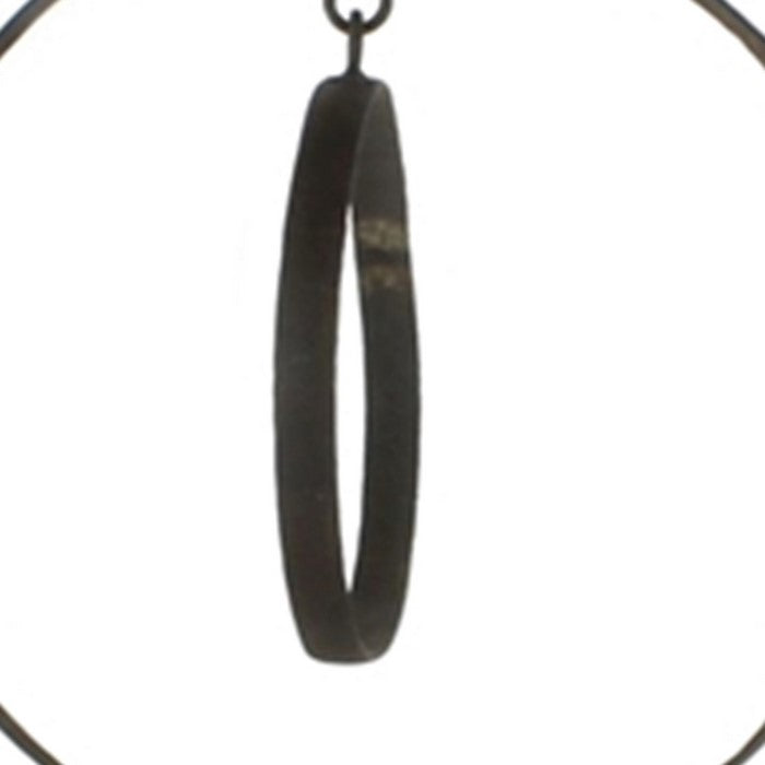 Industrial Style Metal Frame Hanging Ring Decor, Black